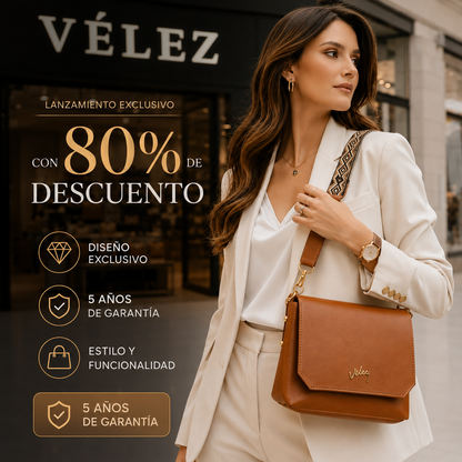 Bolso Carriel Vélez de Cuero Legítimo - Lanzamiento Exclusivo Con 80% de Descuento 🎁